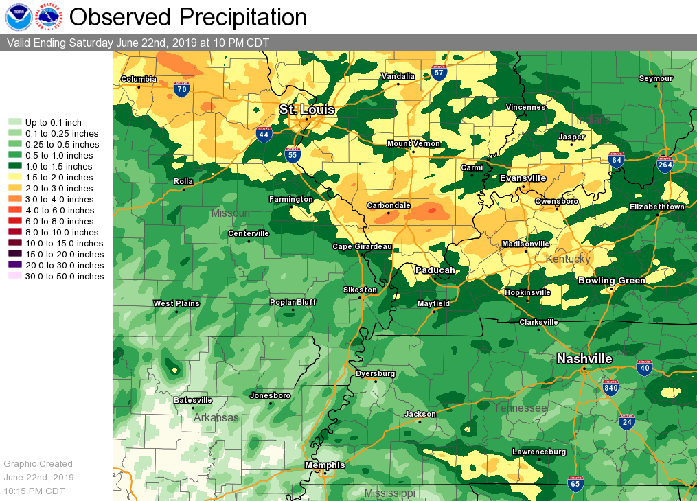 48-hour rainfall estimates from radar