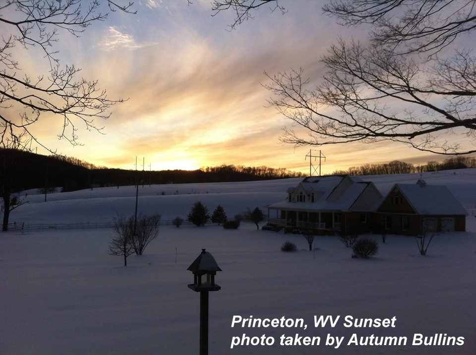 Princeton, WV sunset with snow photo