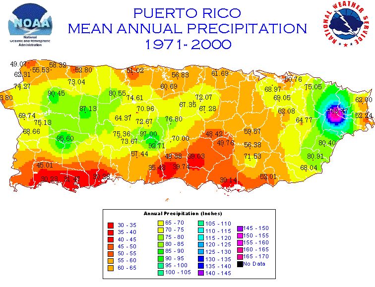 Puerto Rico Weather Map Tour Map