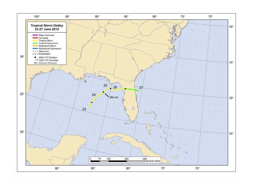 Tropical Storm Debby Event Summary