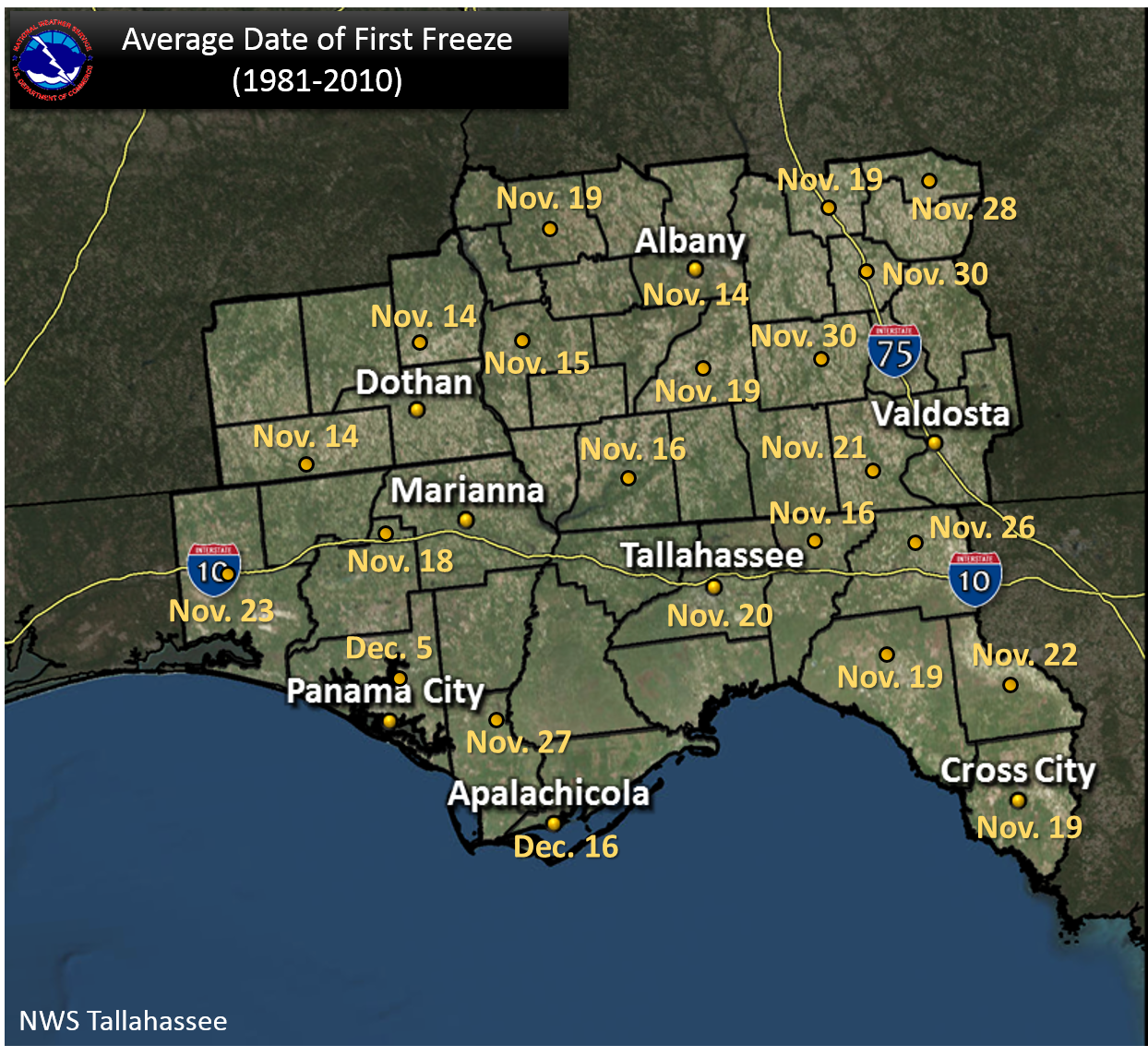 Frost and Freeze Information for the NWS Tallahassee Area