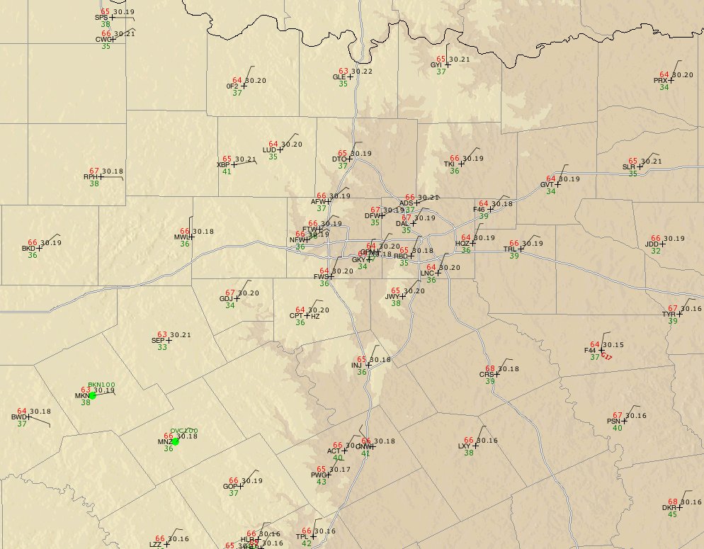 observations vicinity DFW Tracon