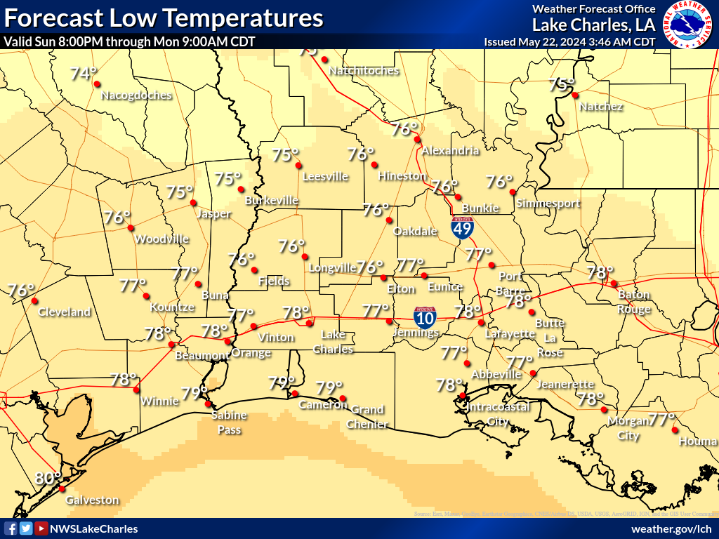 Expected Low Temperature for Night 5