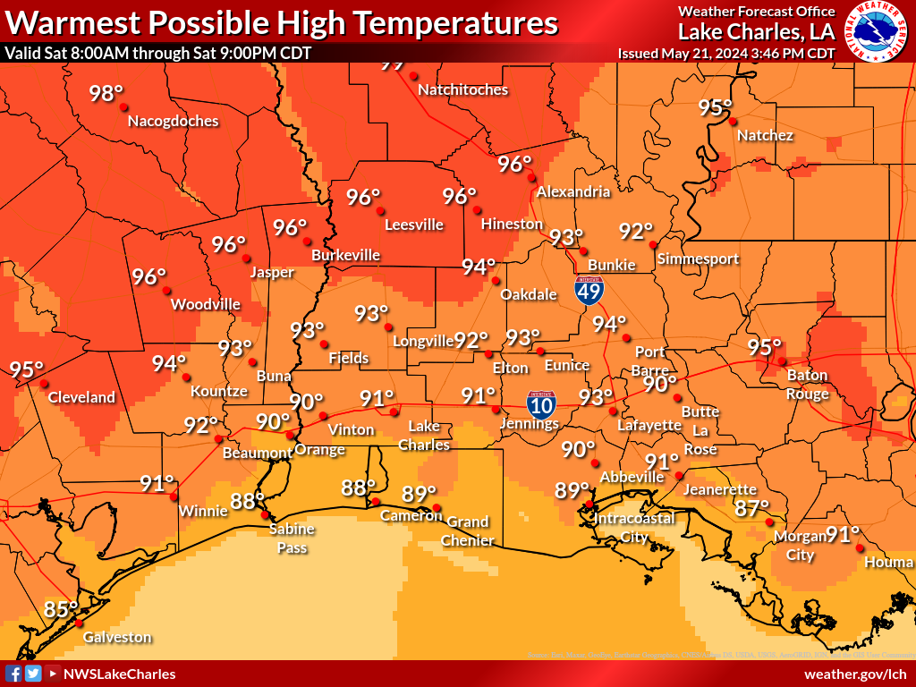 Warmest Possible High Temperature for Day 5