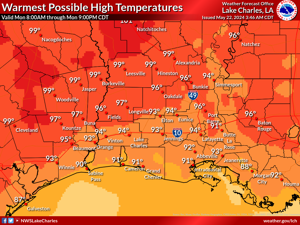Warmest Possible High Temperature for Day 6