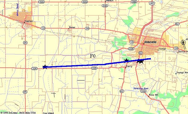 Perry Tornado map