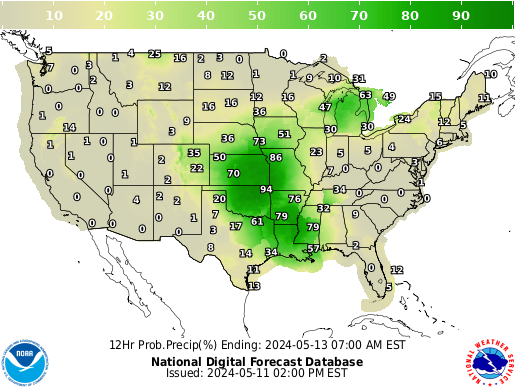 United States 36 to 48 Hour Precipitation Probability
