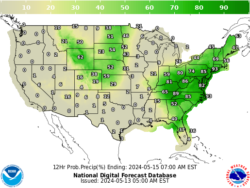 United States 48 to 60 Hour Precipitation Probability