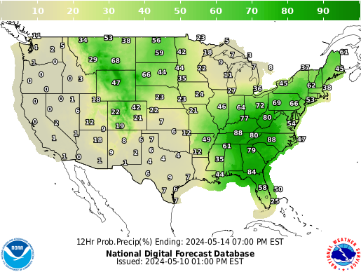 United States 96 to 108 Hour Precipitation Probability