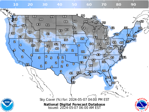 United States 24 Hour Cloud Cover Forecast