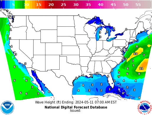 United States 0 Hour Wave Height(ft) Forecast