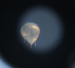 High altitude balloon through binoculars