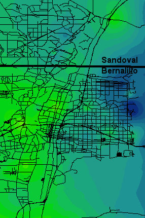 Spatial Distribution of Monsoonal Precipitation across Albuquerque in 2006