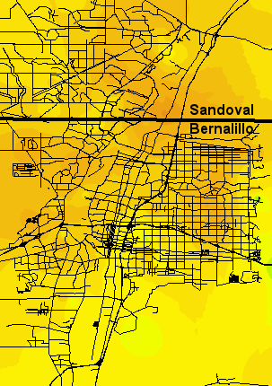 Spatial Distribution of Monsoonal Precipitation across Albuquerque in 2014