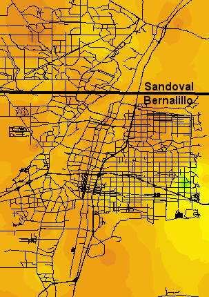 Spatial Distribution of Monsoonal Precipitation across Albuquerque in 2016