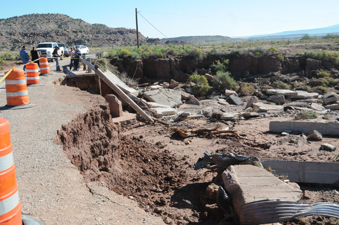 Photo of damaged road