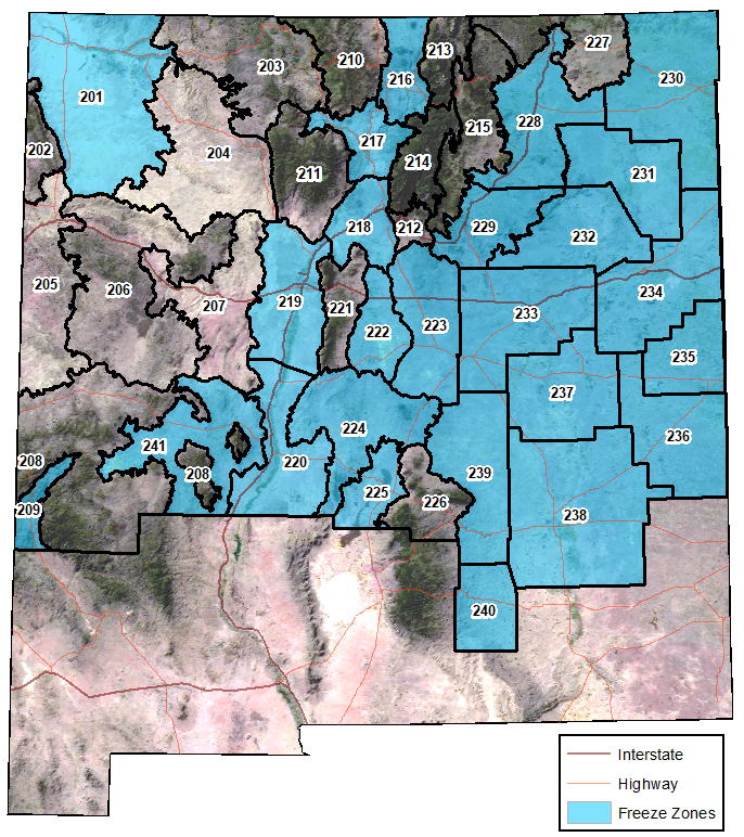 Freeze Zone Map