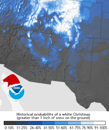 NCDC white christmas probabilities for southwest u.s.