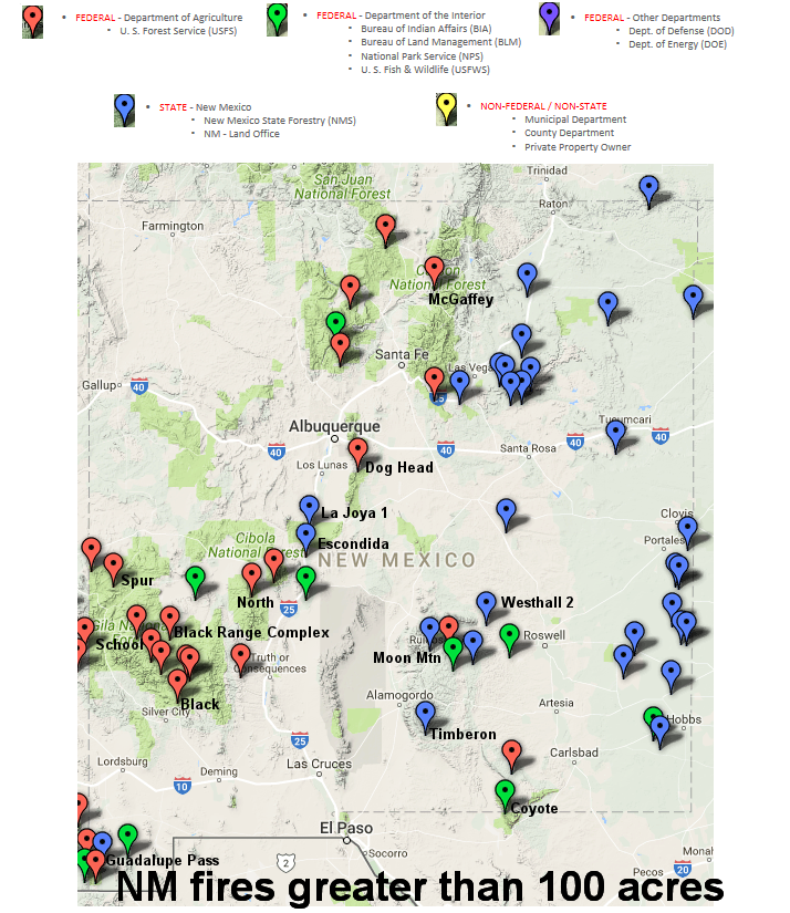 NM wildfires in 2016