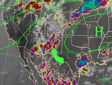 IR sat image depicting a typical monsoon pattern