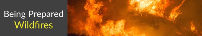 Page Header that reads "Being Prepared Wildfires"