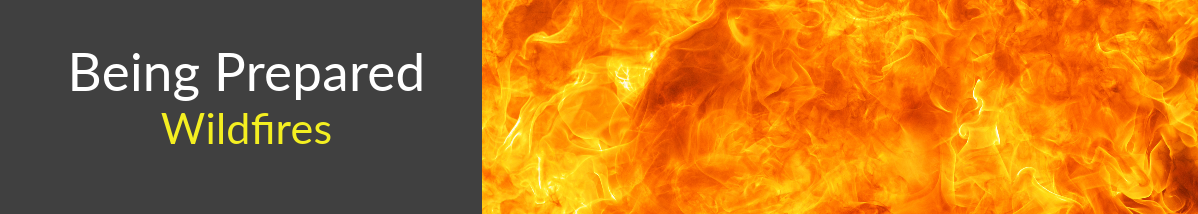 Page Header that reads "Being Prepared Wildfires"