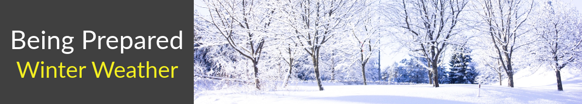 Page Header that reads "Being Prepared Winter Weather"