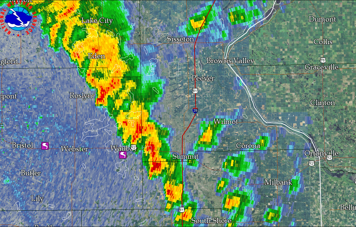 Radar Loop from 8 AM CDT to 7 PM CDT on June 14, 2016