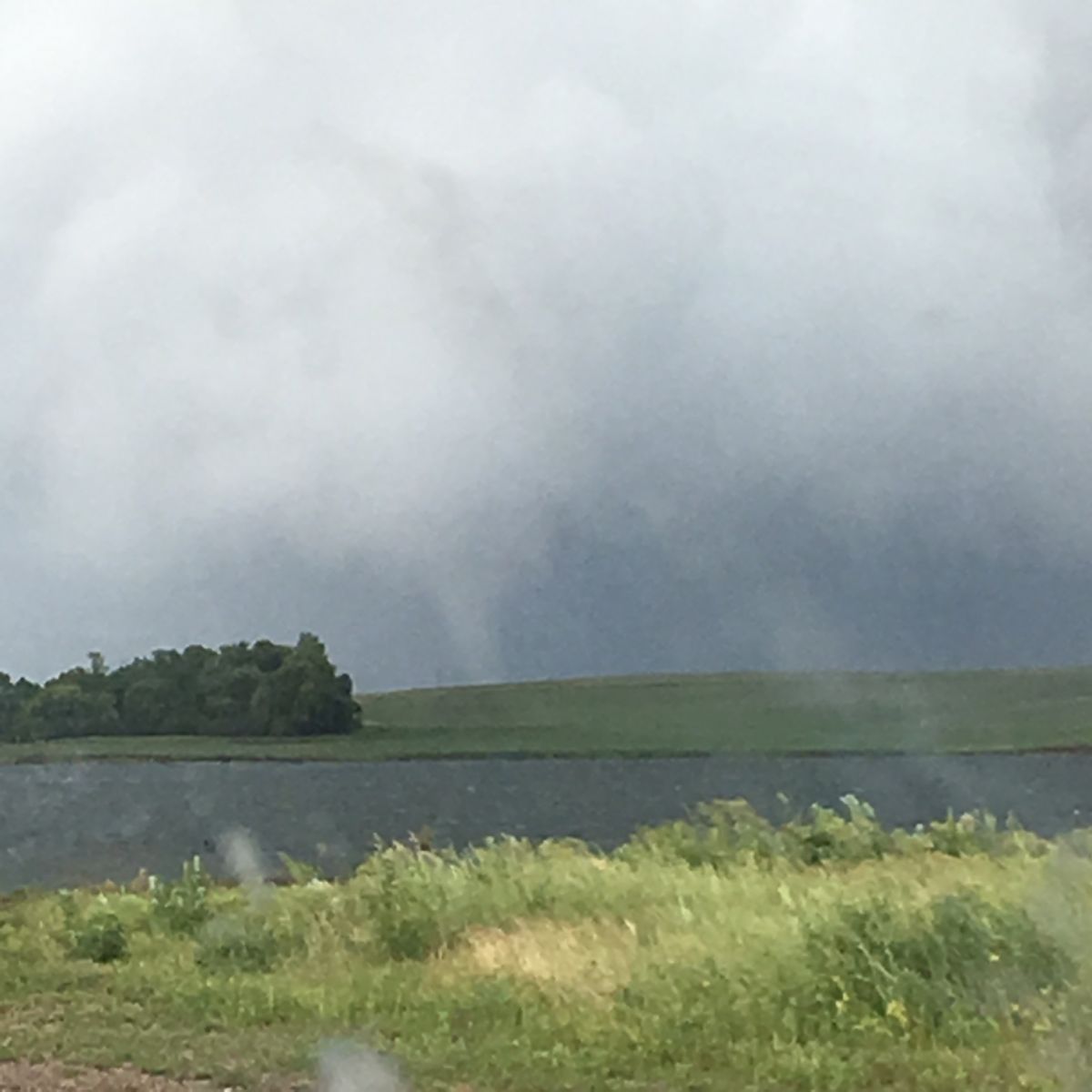 Photo taken on Highway 12 west of Webster by Marie Johnson at 2:43 PM CDT (looking North-Northeast)
