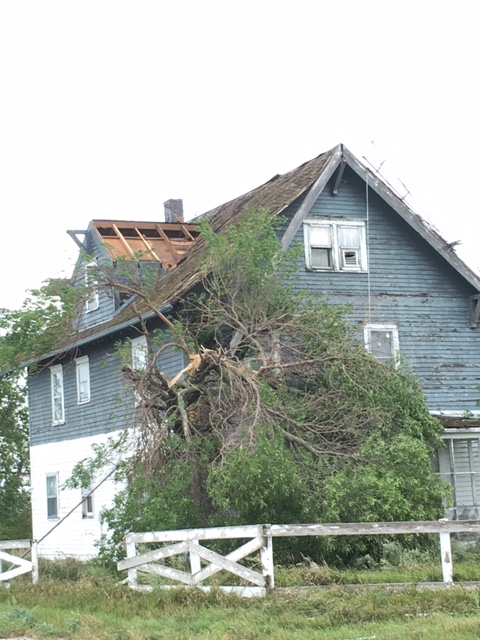 Roof damage to metal building near Hillshead (Photo from Marshall County EM)