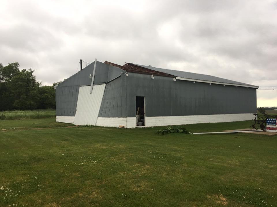 Roof of a shed blown off in Goodwin, SD