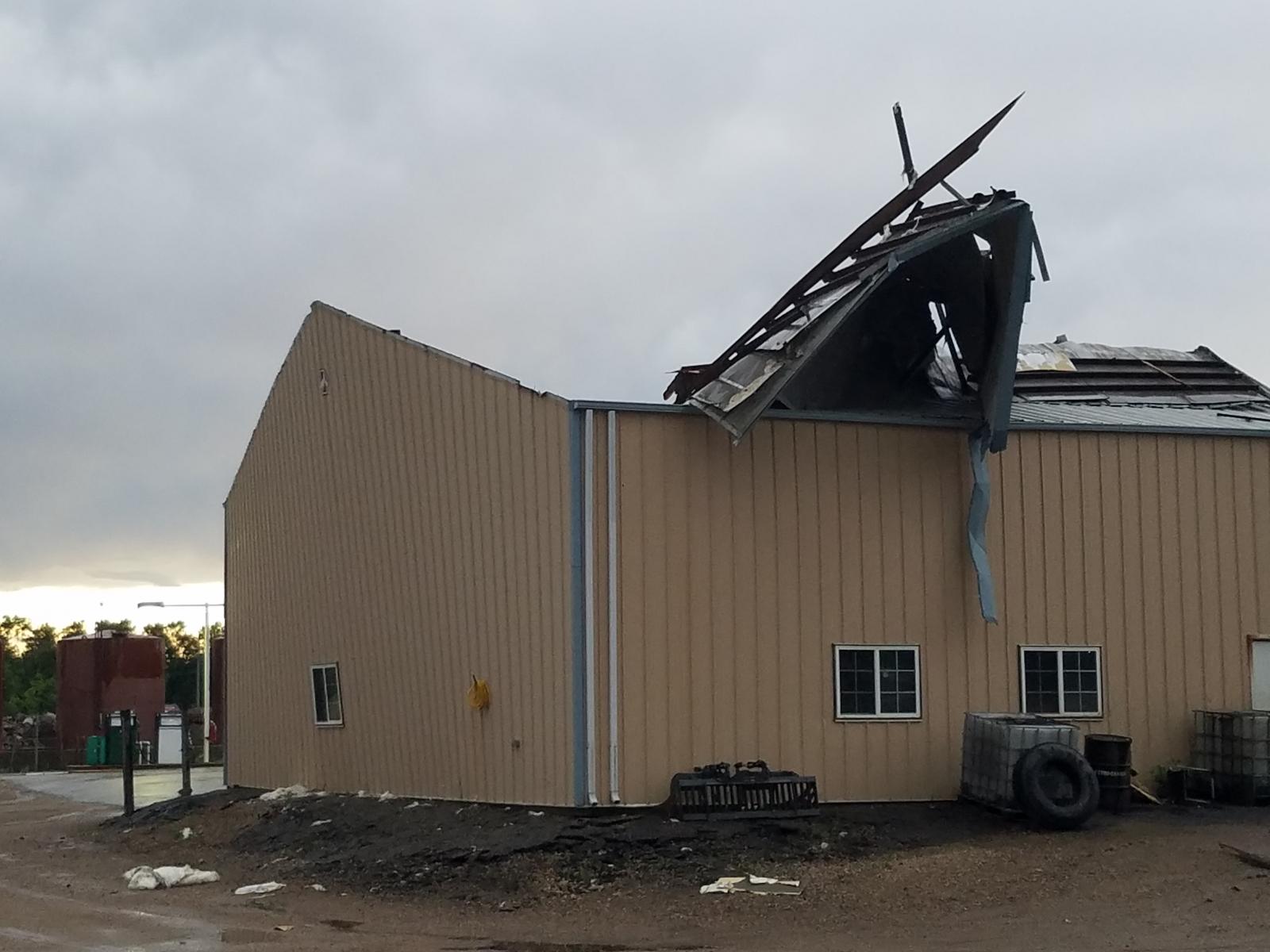 Department of Highway Roof peeled back (Clark PD)