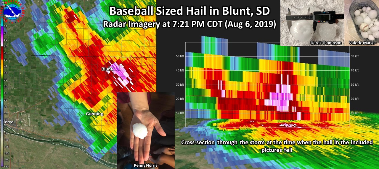 Baseball sized hail near Blunt, SD (Credit - Valerie Marso)