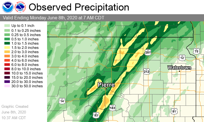 June 7, 2020 - Observed Precipitation