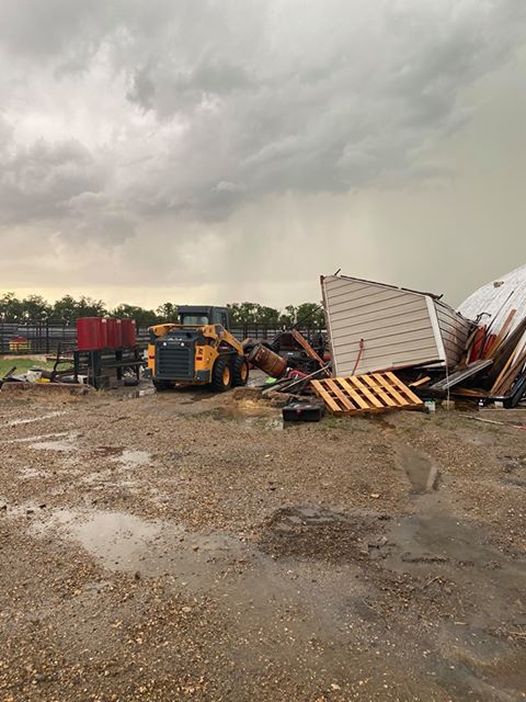 Outbuilding damage near Seneca, SD