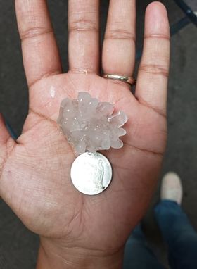 Hail in Eagle Butte, SD (Photo from Tonya White Bull)