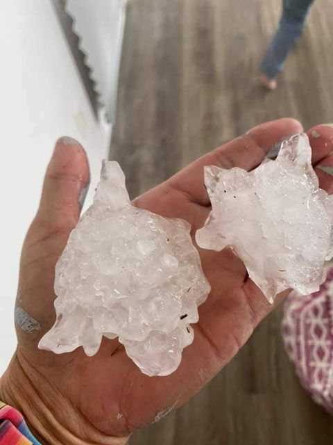 Hail in Eagle Butte, SD - Tonya White Bull