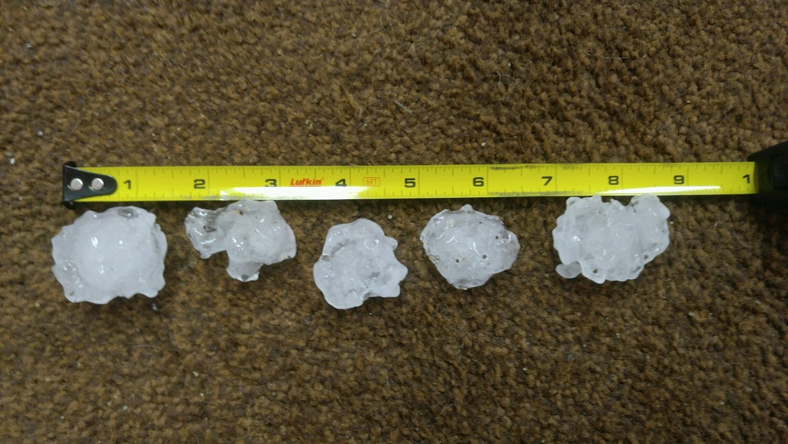 Hail in Eagle Butte, SD on August 26, 2020 (Photo by Grady Kraft)