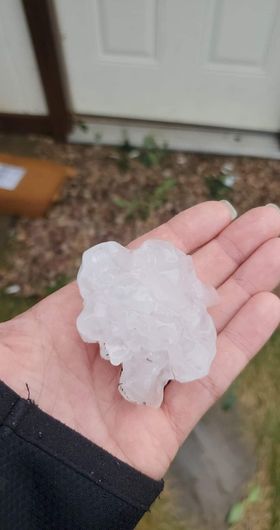 Hail in Timber Lake, SD (Photo by Lauren Kraft)