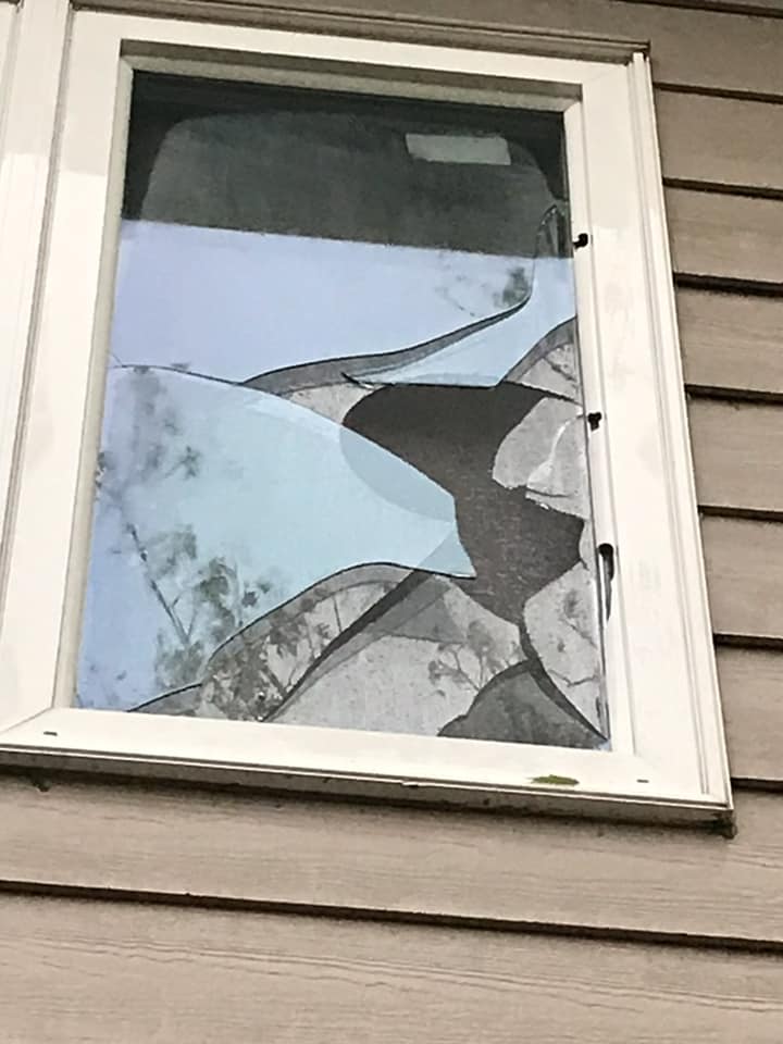 Broken window 4.5 miles west of Warner, SD - Image from Kimberly Huber