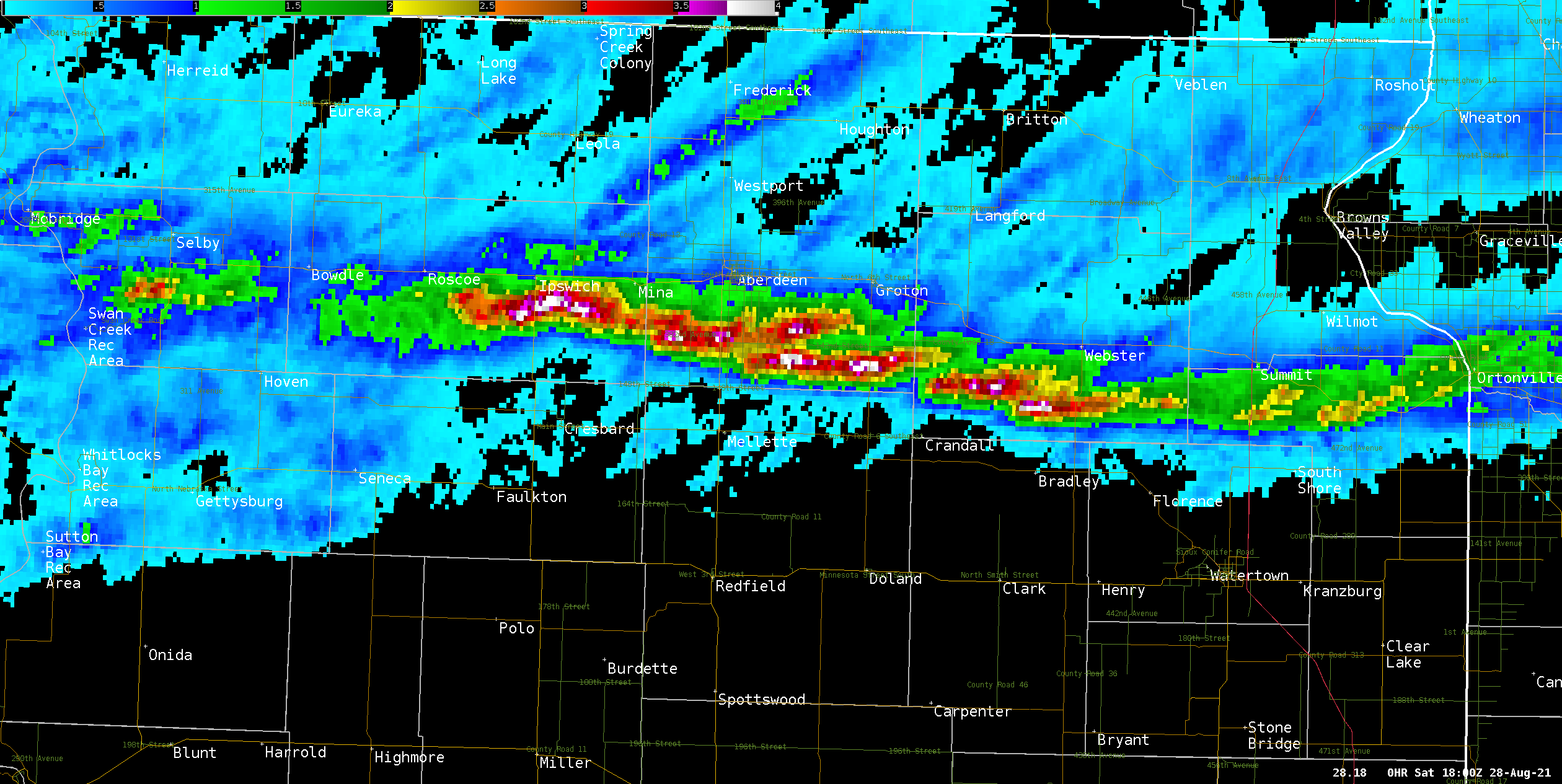 MRMS Maximum Estimated Size of Hail (MESH)