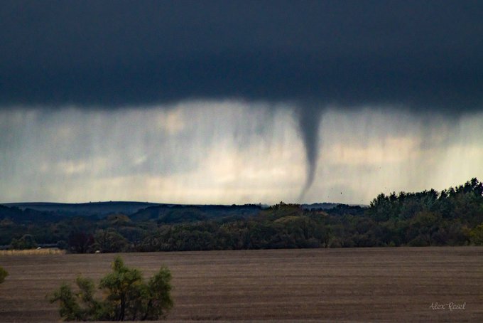 Tornado near Goodwill, SD, a little after 3PM on October 13th, 2021 (Photo by Alex Resel)