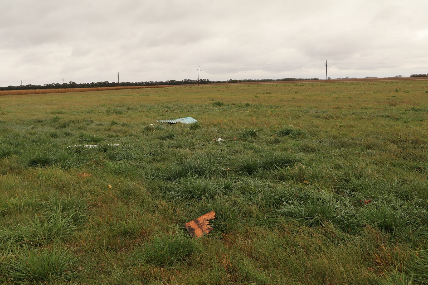 Tornado left debris in a field 2 miles to the southwest of Dumont, MN.  (Photo by Nick and Amanda Elms)