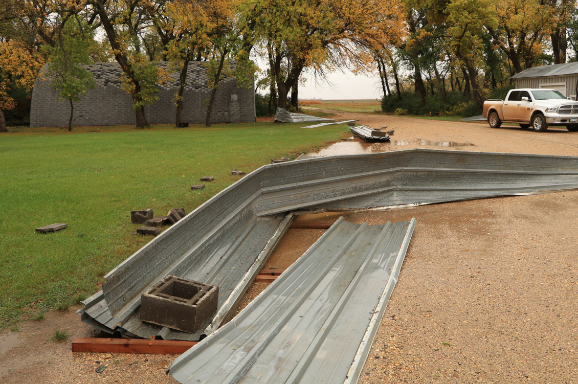 Tornado left debris in a field 2 miles to the southwest of Dumont, MN.Â  (Photo by Nick and Amanda Elms)