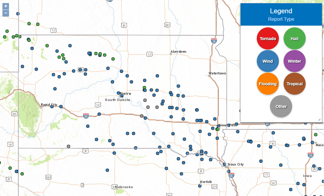 Storm Reports received on July 5th. 