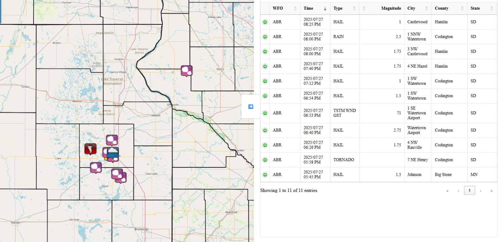 Radar reflectivity and storm relative velocity at the peak of the tornado at 6:04 pm cdt. 