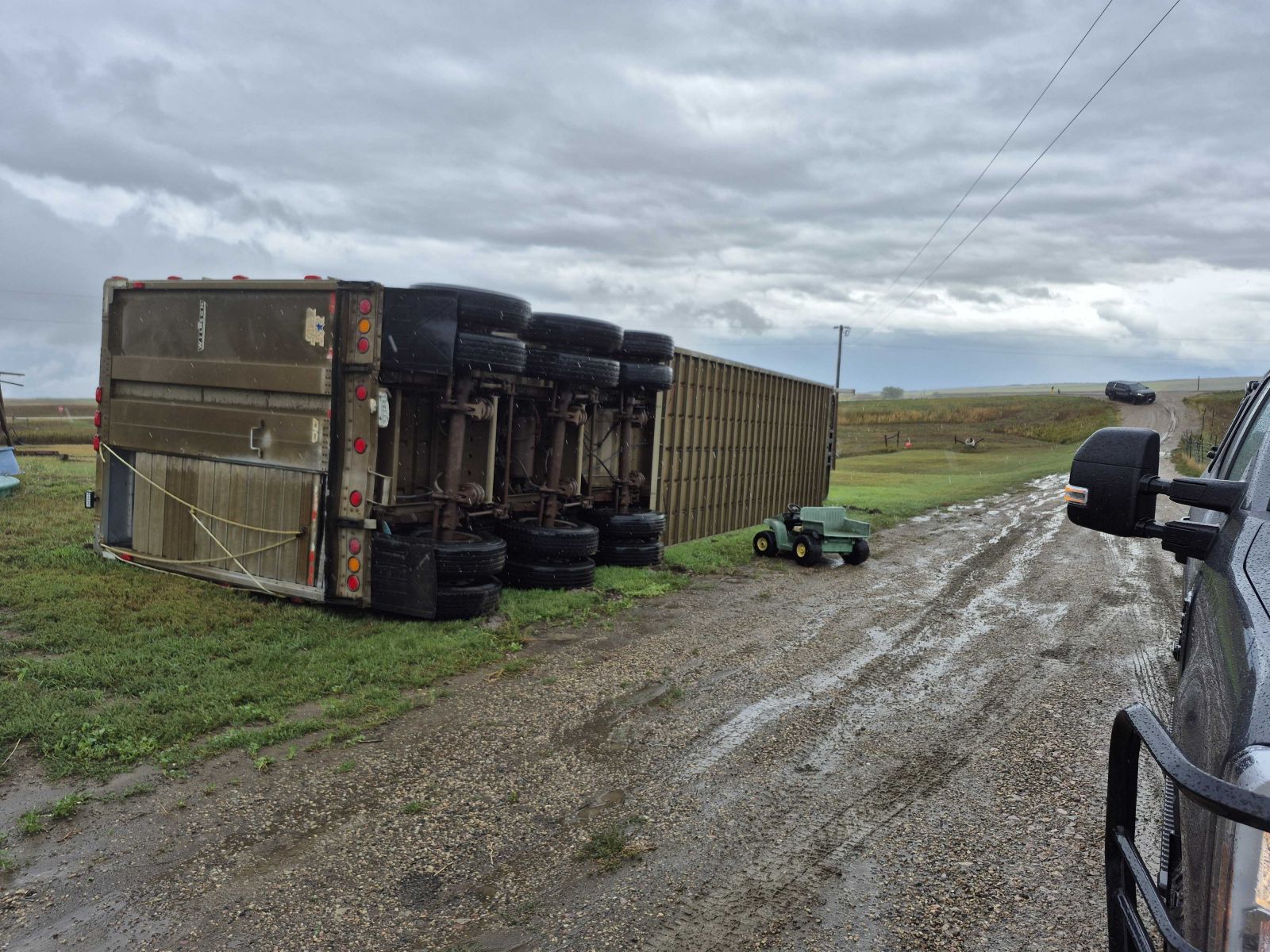 Another flipped trailer from Walworth County EM. 