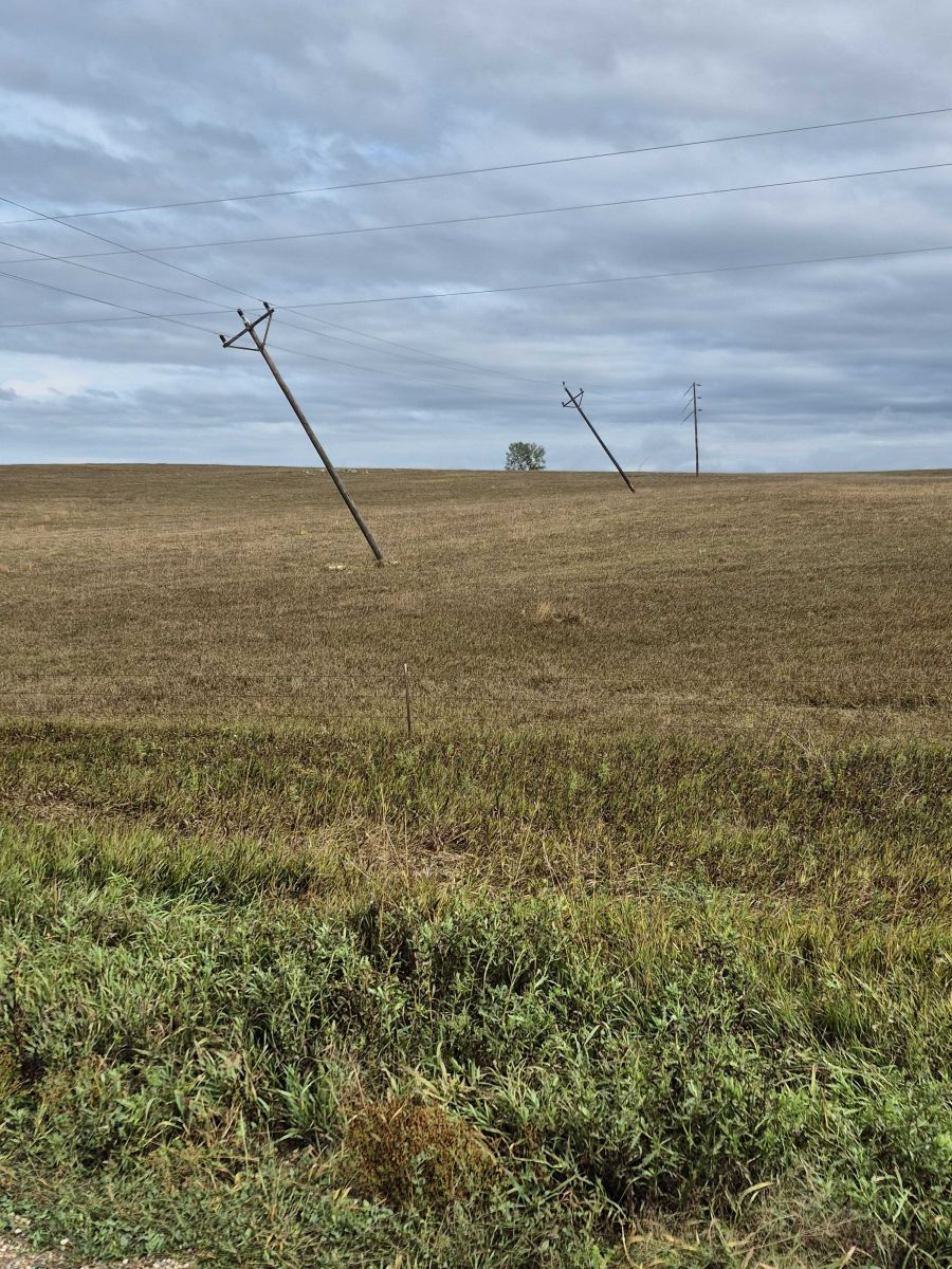 Additional leaning power poles (Walworth County EM)