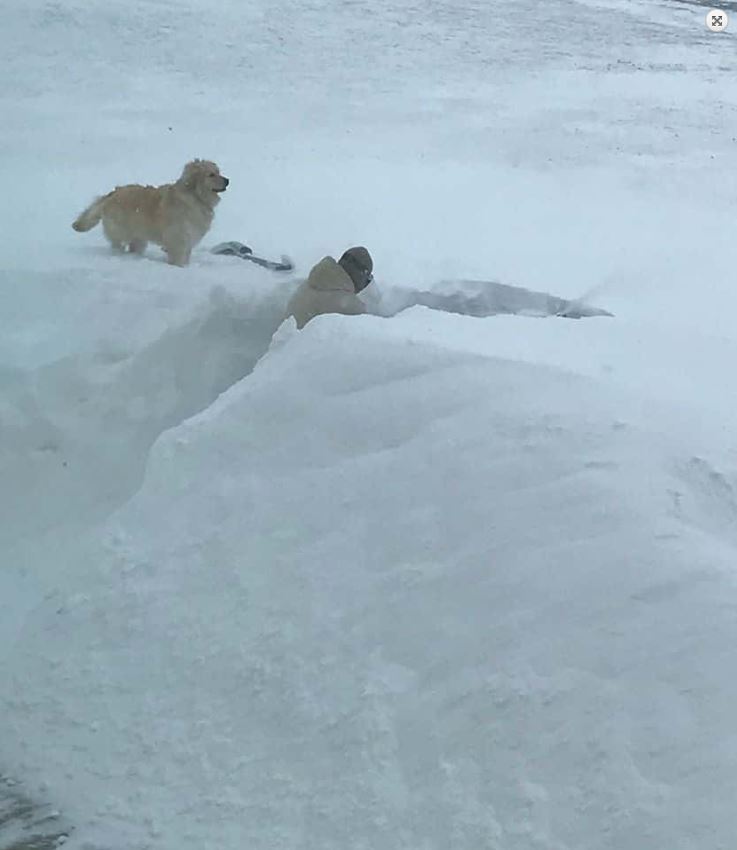 Reduced visibility in Waubay at 830 AM CDT April 11, 2019 (Source: Gloria Jorgenson - Twitter)