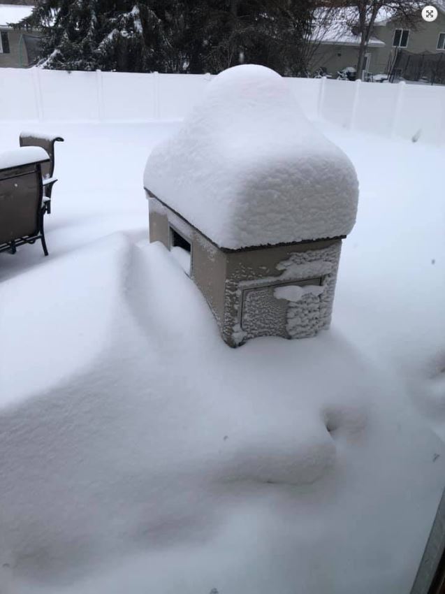 Reduced visibility in Waubay at 830 AM CDT April 11, 2019 (Source: Gloria Jorgenson - Twitter)